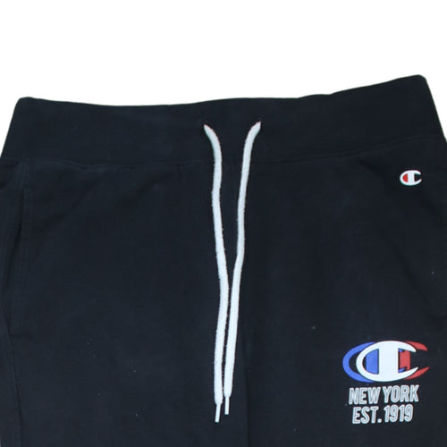 Champion Men's Black Medium Jogger Sweatpants Logo New York 1919