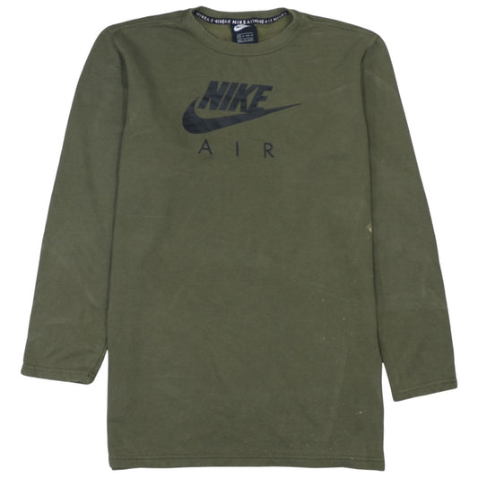 Nike Men's Green XS Pullover Sweatshirt Crew Neck Logo Cotton Top