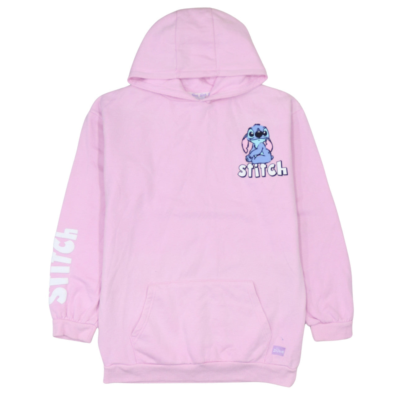 Primark Girls Pink Stitch Pullover Hoodie 14-15 Years Disney Graphic