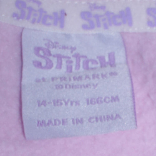 Primark Girls Pink Stitch Pullover Hoodie 14-15 Years Disney Graphic