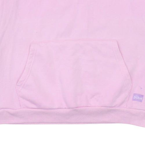 Primark Girls Pink Stitch Pullover Hoodie 14-15 Years Disney Graphic