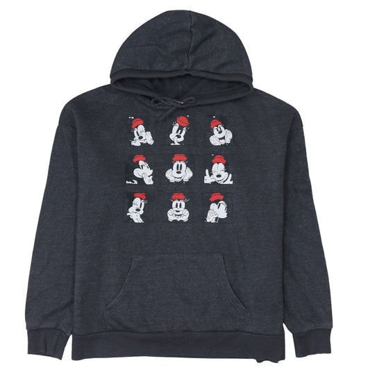 Disney Primark Womens Charcoal Hoodie Size L Graphic Minnie Print