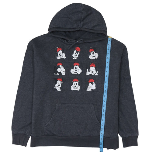 Disney Primark Womens Charcoal Hoodie Size L Graphic Minnie Print