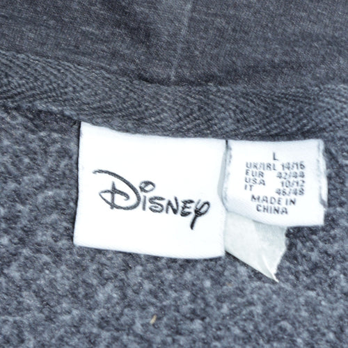 Disney Primark Womens Charcoal Hoodie Size L Graphic Minnie Print
