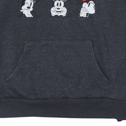 Disney Primark Womens Charcoal Hoodie Size L Graphic Minnie Print