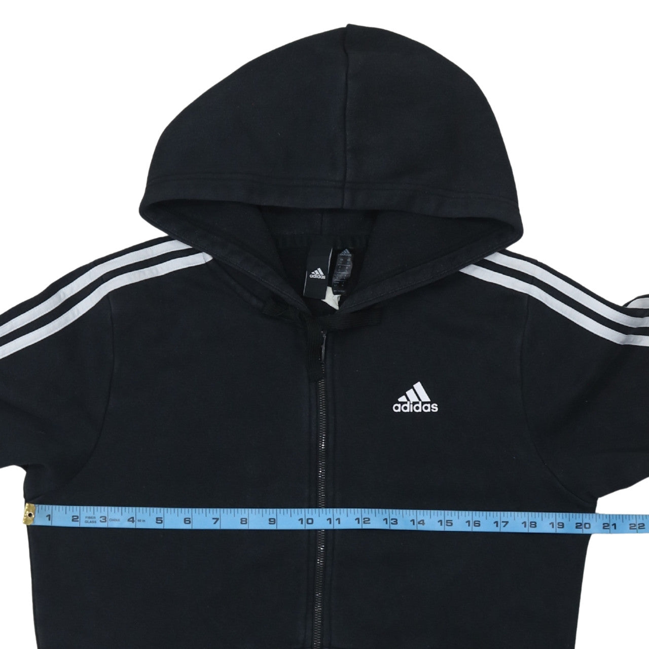 Adidas Men's Black Full Zip Hoodie Small Logo Sportswear