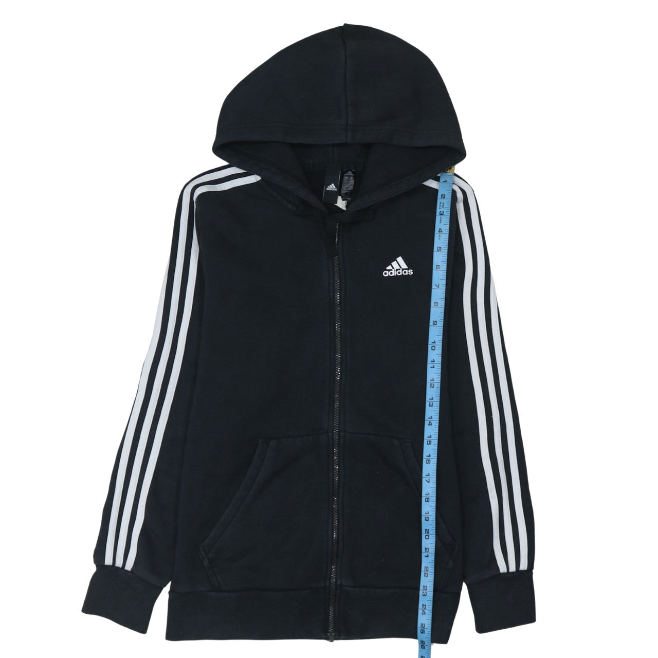 Adidas Men's Black Full Zip Hoodie Small Logo Sportswear