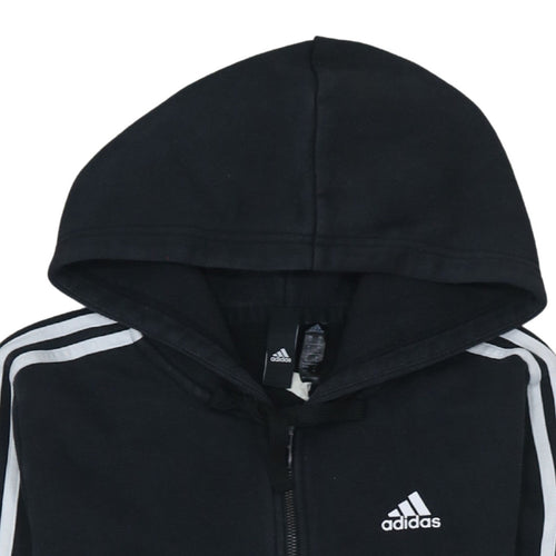 Adidas Men's Black Full Zip Hoodie Small Logo Sportswear
