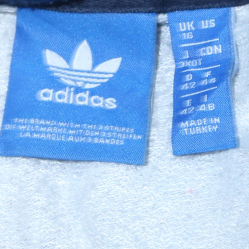 Adidas Womens Blue Graphic Pullover Hoodie Size 16