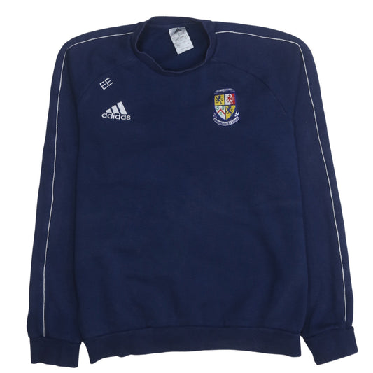 Adidas Men's Blue Pullover Sweatshirt Small Embroidered Sports Crest