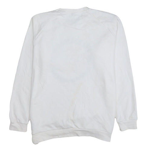 Adidas Men's White XL Originals Club Embroidered Pullover Sweatshirt