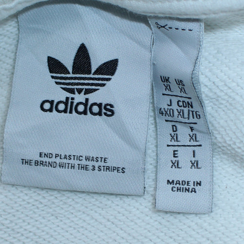 Adidas Men's White XL Originals Club Embroidered Pullover Sweatshirt
