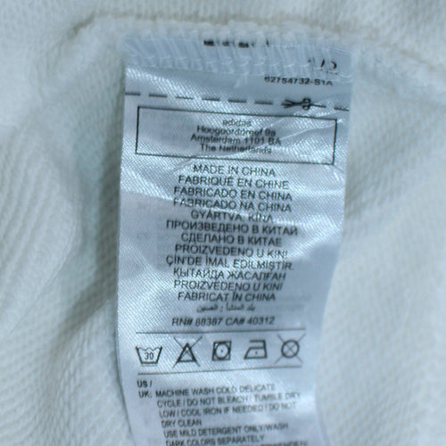 Adidas Men's White XL Originals Club Embroidered Pullover Sweatshirt
