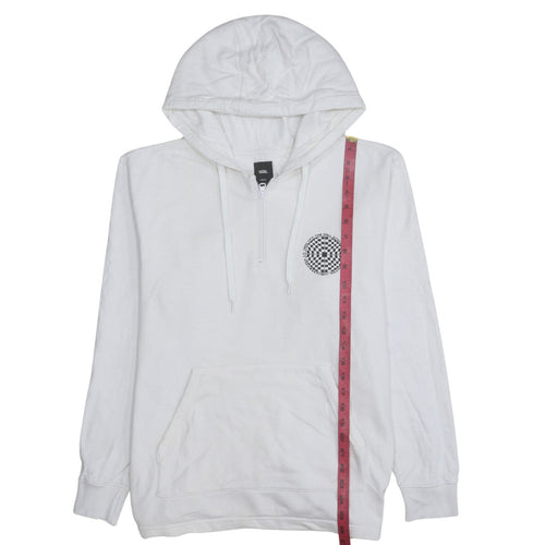 Vans Men's White Medium 1/2 Zip Hoodie With Checker Logo