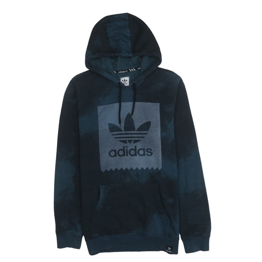 Adidas Men's Blue Pullover Hoodie Medium Graphic Print Fleece