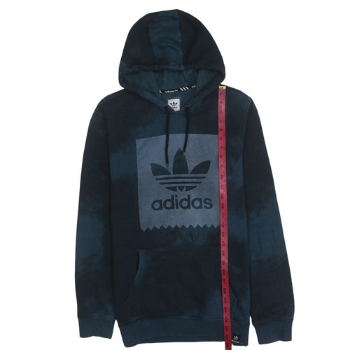 Adidas Men's Blue Pullover Hoodie Medium Graphic Print Fleece