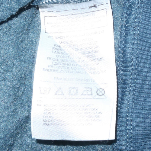 Adidas Men's Blue Pullover Hoodie Medium Graphic Print Fleece