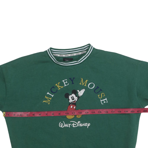 Disney x Primark Womens Green Mickey Mouse Pullover Sweatshirt 2XS