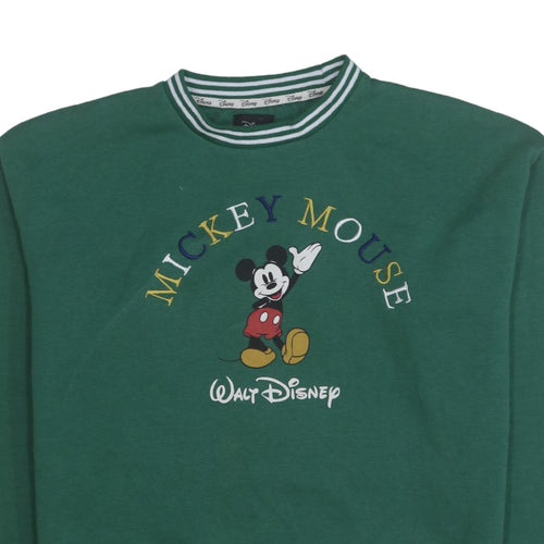 Disney x Primark Womens Green Mickey Mouse Pullover Sweatshirt 2XS