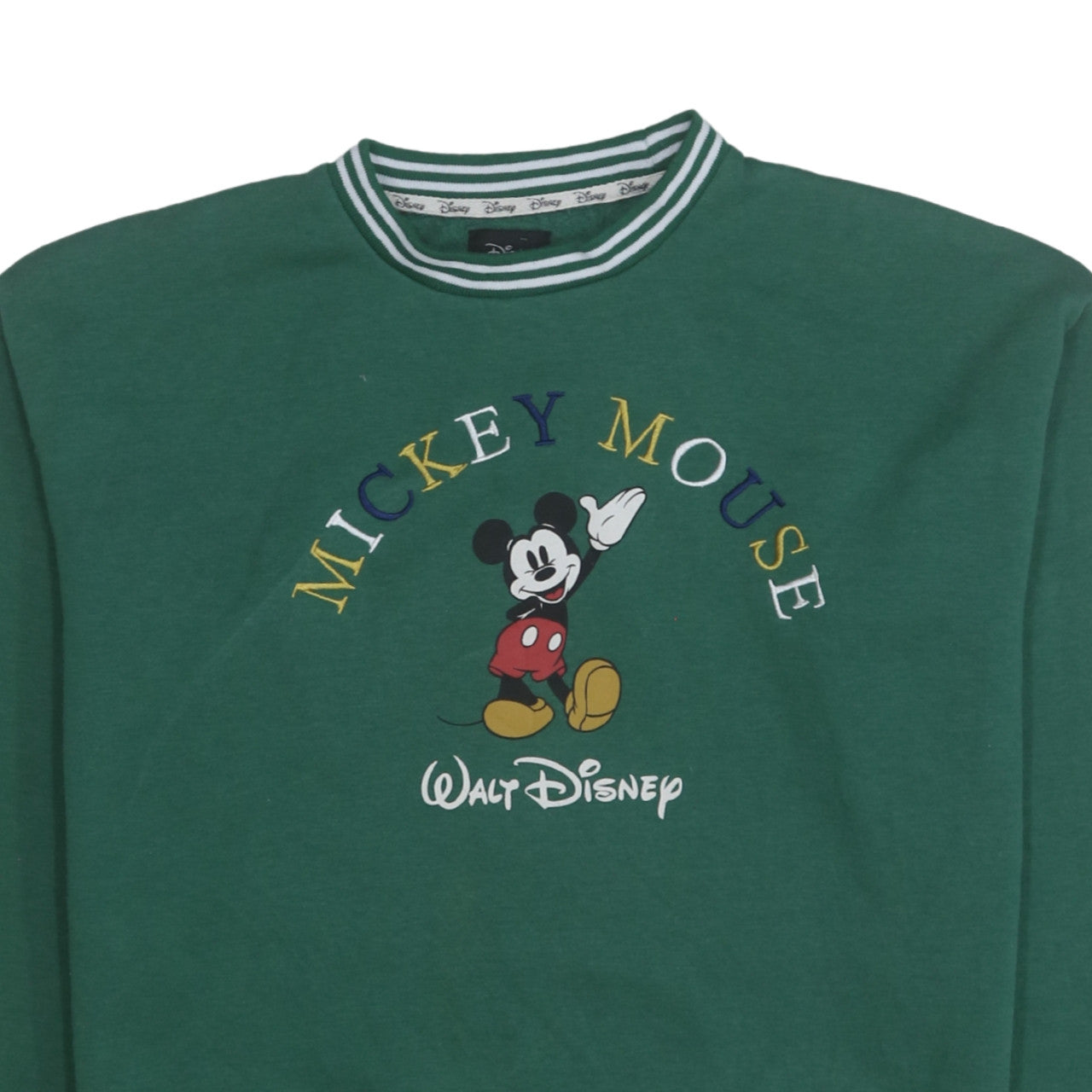 Disney x Primark Womens Green Mickey Mouse Pullover Sweatshirt 2XS