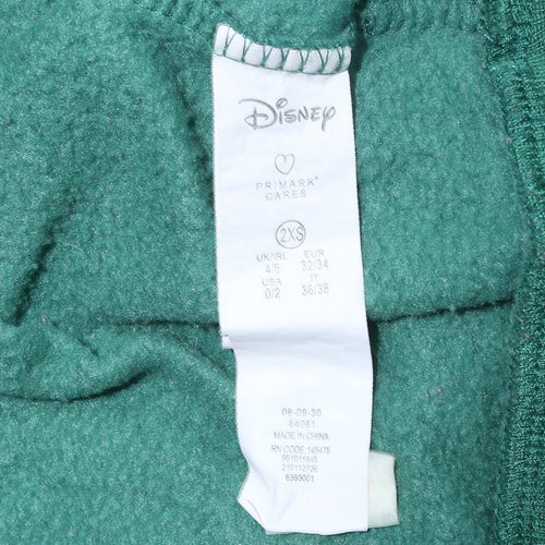 Disney x Primark Womens Green Mickey Mouse Pullover Sweatshirt 2XS