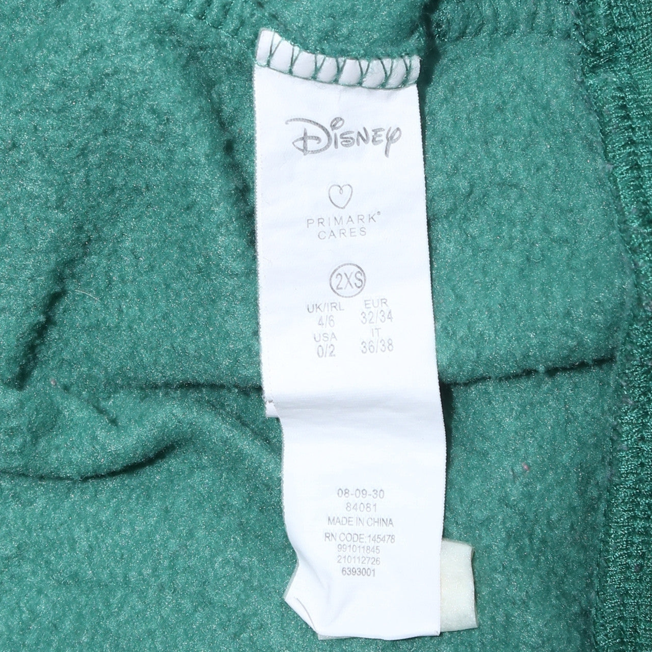 Disney x Primark Womens Green Mickey Mouse Pullover Sweatshirt 2XS
