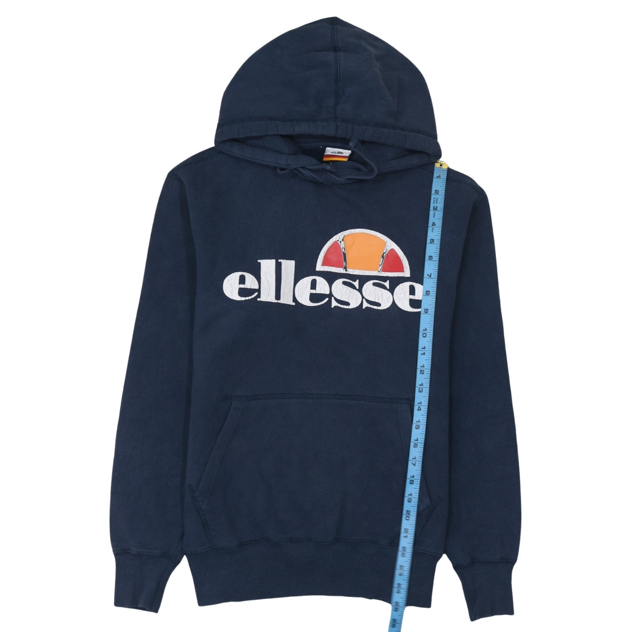 Ellesse Mens Blue Pullover Hoodie S Regular Fit Graphic Logo