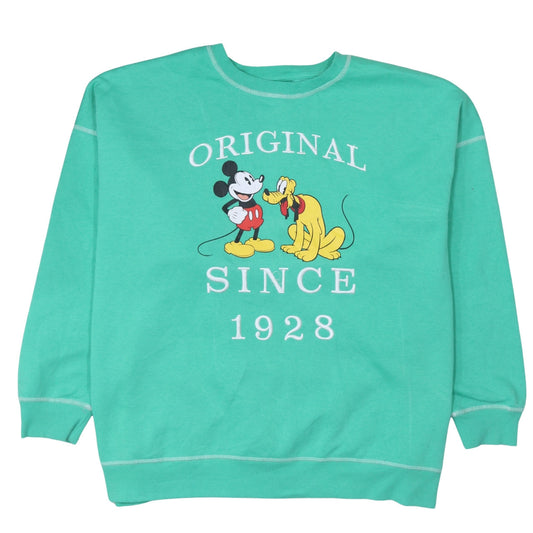 Disney 100 at Primark Women's Green Mickey Mouse Sweatshirt XL