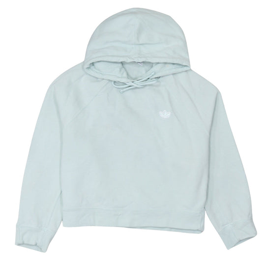 Adidas Women Mint Green Hooded Pullover Sweatshirt Size 8 Cotton Blend