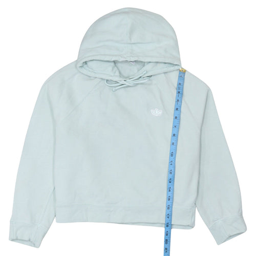 Adidas Women Mint Green Hooded Pullover Sweatshirt Size 8 Cotton Blend