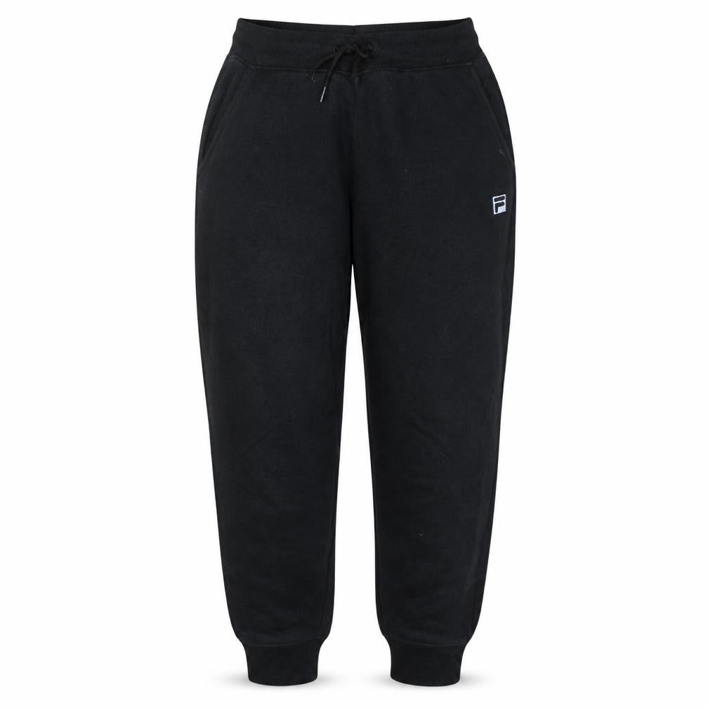 Front view of Fila women’s black small jogger sweatpants cotton blend drawstring