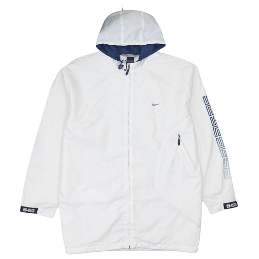 Nike Mens White XL Hooded Windbreaker Jacket