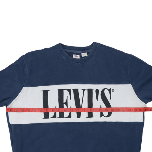 Levi's Mens Blue Logo Crew Neck Pullover Sweatshirt Size L