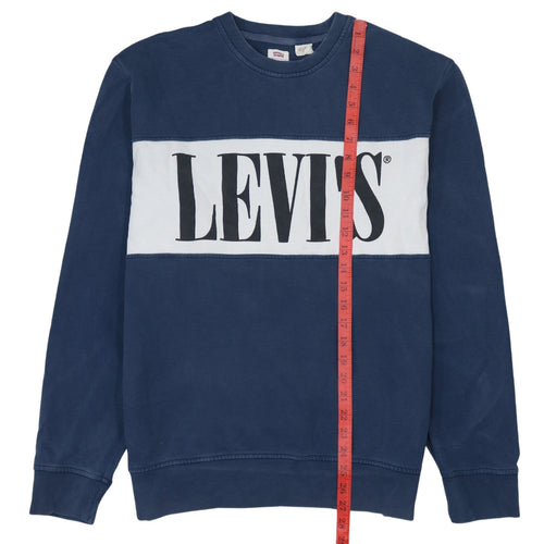 Levi's Mens Blue Logo Crew Neck Pullover Sweatshirt Size L