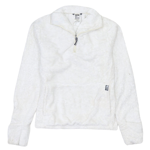 The North Face Womens White XS 1/4 Zip Fleece Pullover Sweatshirt