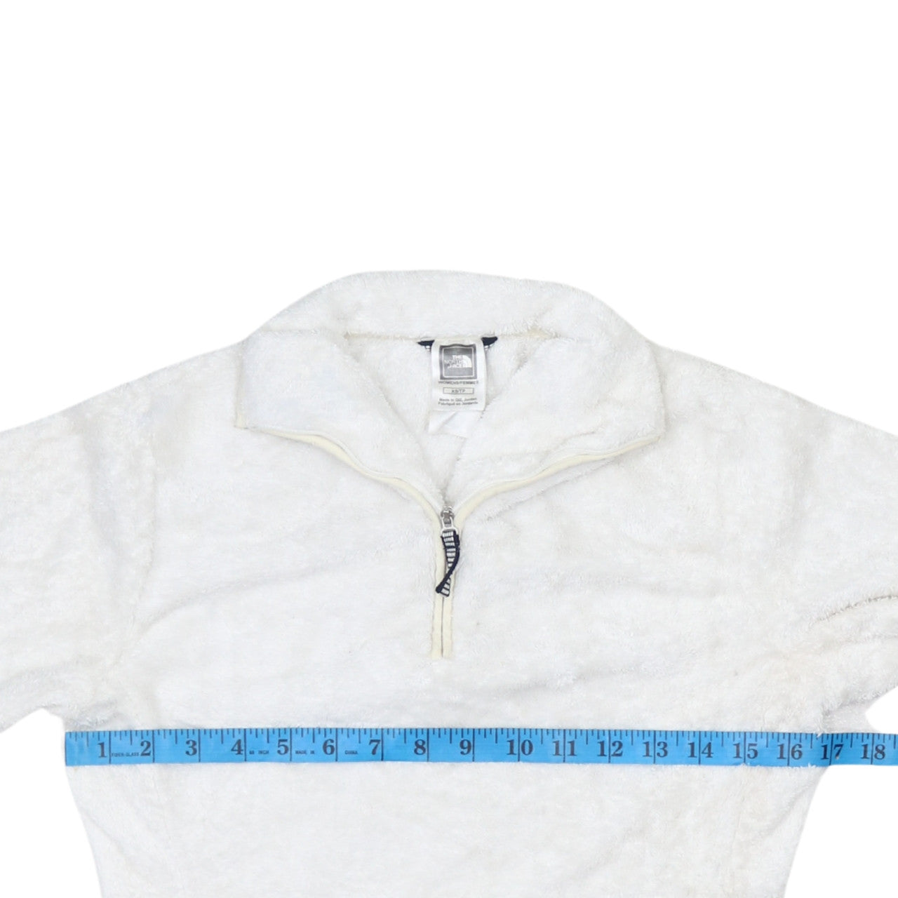 The North Face Womens White XS 1/4 Zip Fleece Pullover Sweatshirt
