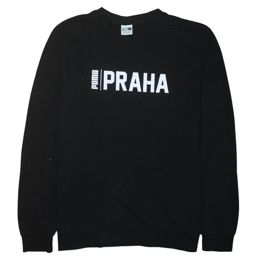 Puma Men's Black Praha Logo Pullover Sweatshirt L