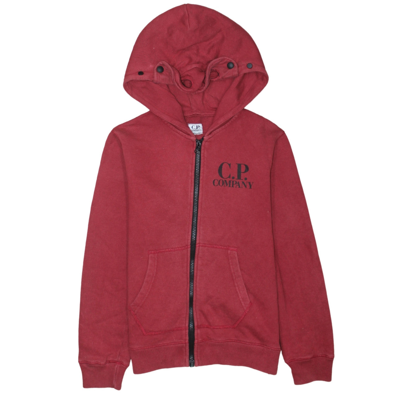 C.P. Company Boys Red Full Zip Hoodie 10 Years 100% Cotton Casual