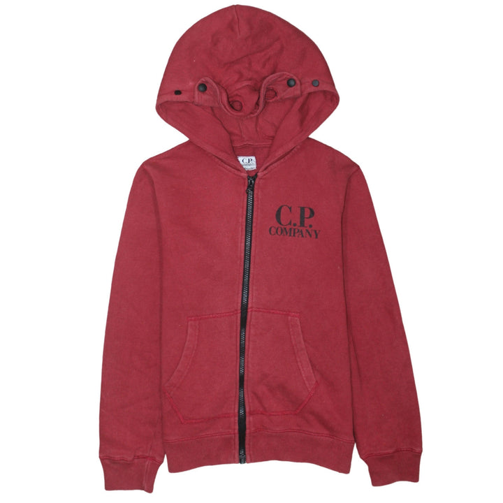 C.P. Company Boys Red Full Zip Hoodie 10 Years 100% Cotton Casual
