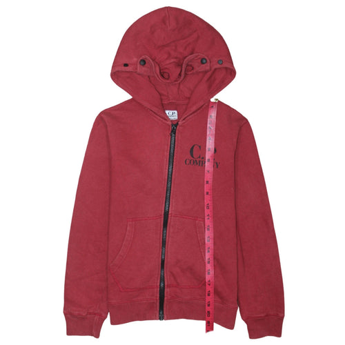 C.P. Company Boys Red Full Zip Hoodie 10 Years 100% Cotton Casual
