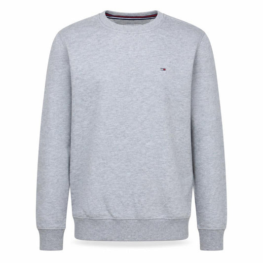 Front view of Tommy Jeans Men's Grey Regular Fit Crew Neck Sweatshirt, size S