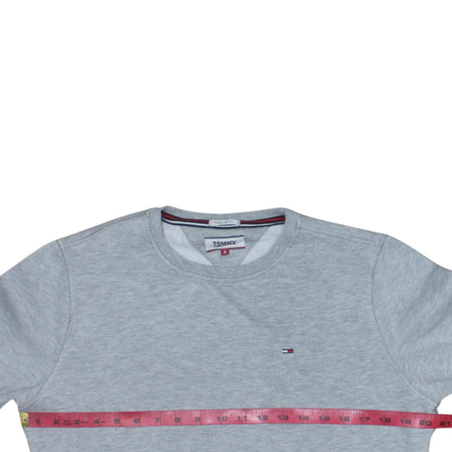 Tommy Jeans Men's Grey Regular Fit Crew Neck Sweatshirt Size S