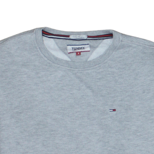 Tommy Jeans Men's Grey Regular Fit Crew Neck Sweatshirt Size S