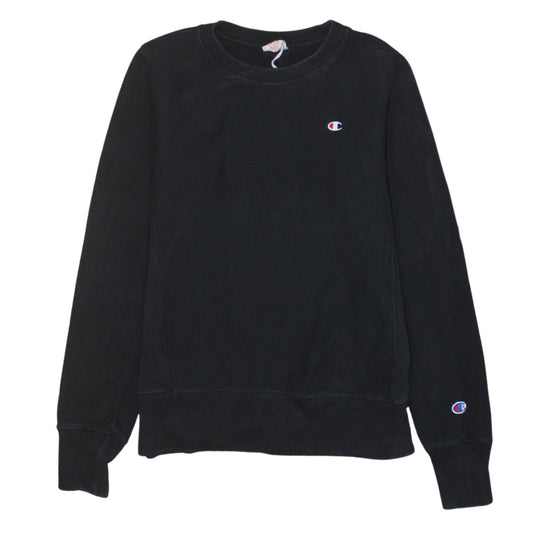 Champion Men's Black Small Reverse Weave Pullover Sweatshirt