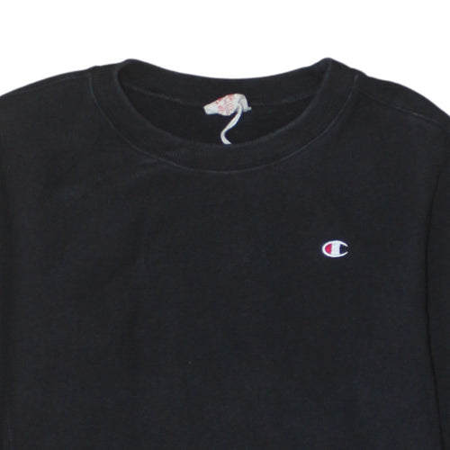 Champion Men's Black Small Reverse Weave Pullover Sweatshirt