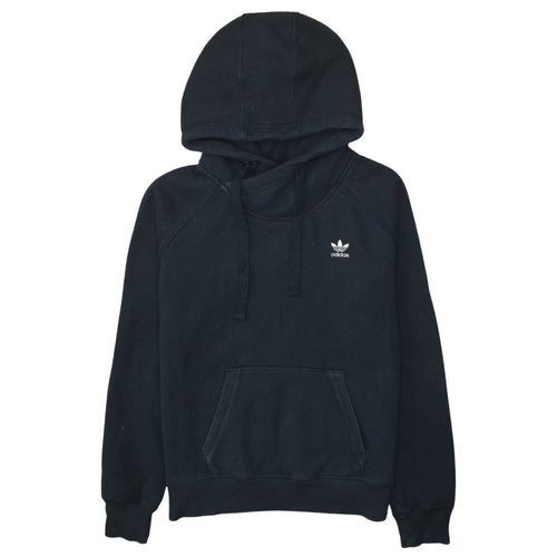Adidas Womens Black Pullover Hoodie Size 12 Logo Graphic