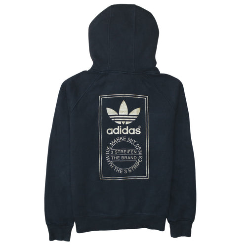 Adidas Womens Black Pullover Hoodie Size 12 Logo Graphic