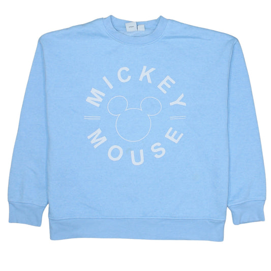 Disney Women Blue Mickey Mouse Pullover Sweatshirt XS