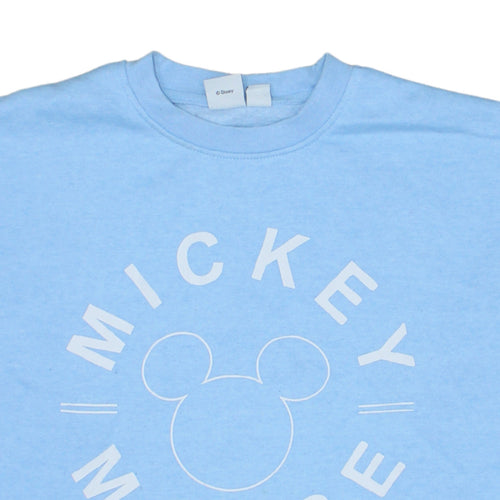 Disney Women Blue Mickey Mouse Pullover Sweatshirt XS