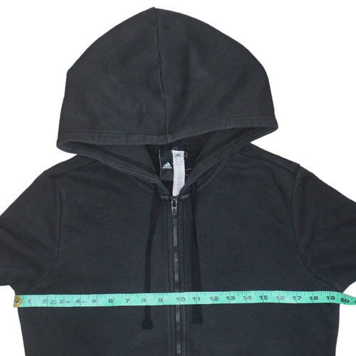 Adidas Women's Black Full Zip Hoodie L Hooded Sweatshirt